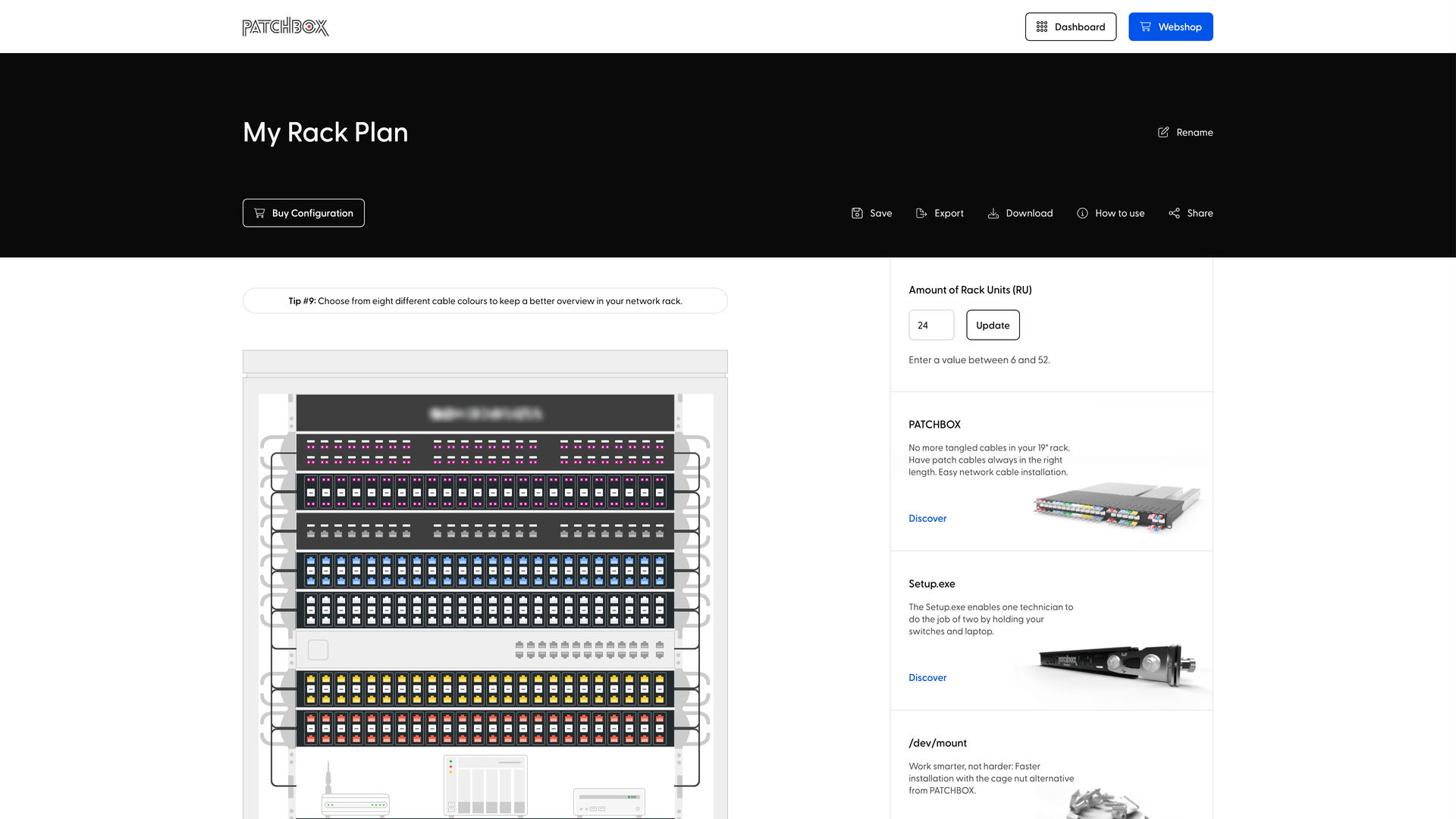 Patchbox Rack-Planner Screenshot