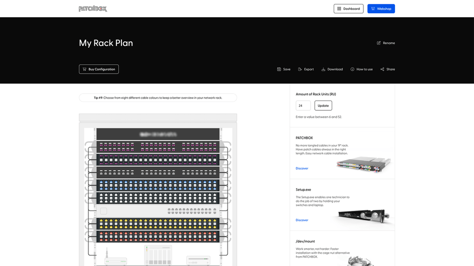 Patchbox Rack-Planner Screenshot
